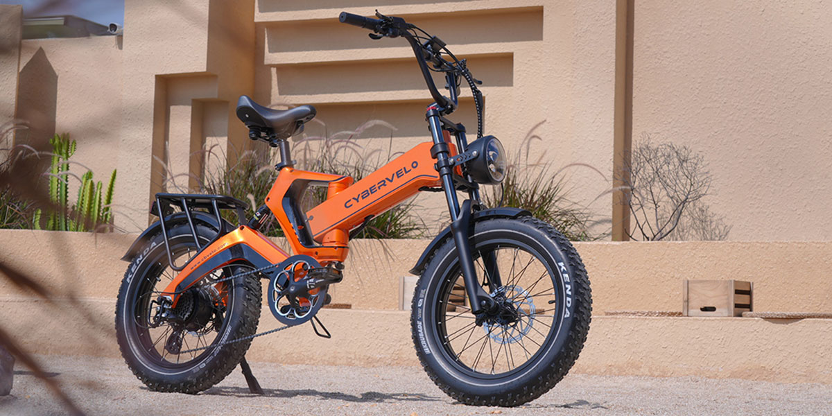 Cybervelo 1000W Folding Electric All-Terrain Fat Tire Bike for Adults