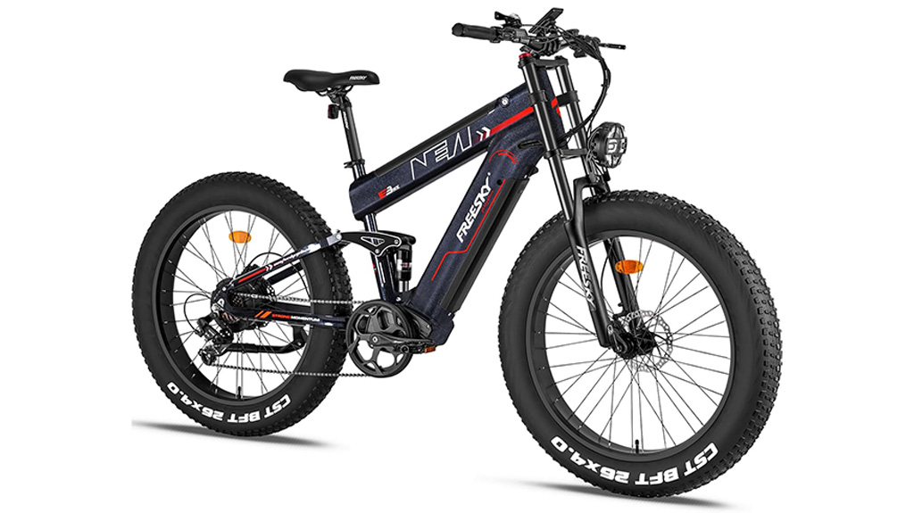 FREESKY 2025 Upgraded Dual Battery Long Range Electric Bike for Adults - Fat Tire Full Suspension EBike with Dual Hydraulic Brakes