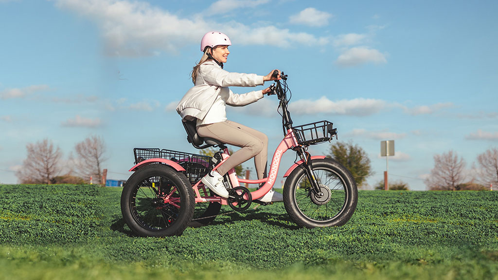 MOONCOOL Electric Tricycle for Adults - Fat Tire Electric Trike with a Large Basket