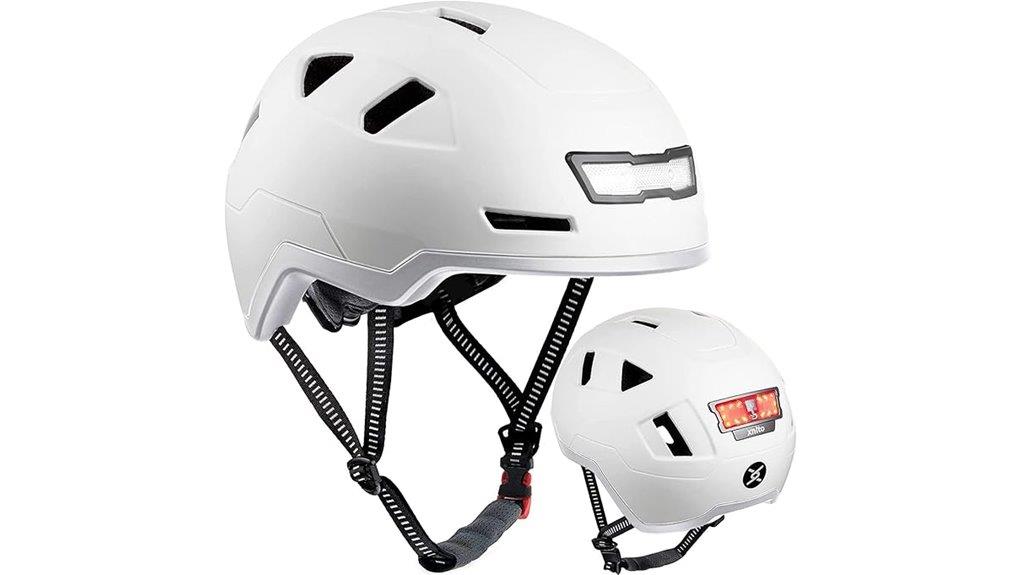 lights integrated ventilated cycling helmet